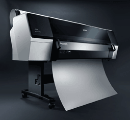 The 44-in. wide Epson Stylus Pro 9900 uses a ten-color, pigment-based ink system for a wide color gamut.