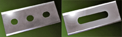Diamond-coated blades (long blade or three-hole styles) reportedly last up to 40x longer than carbide blades.