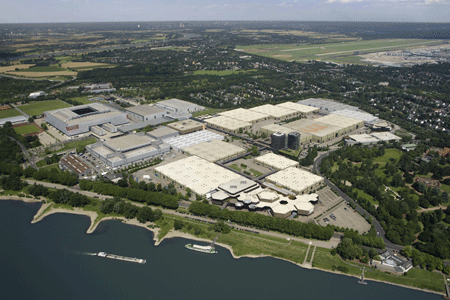 Aerial view of drupa fairgrounds