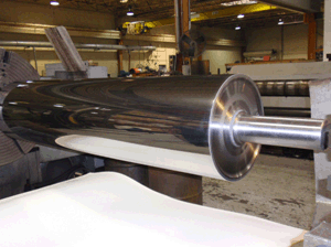 After | A new outer shell was installed, and a tungsten carbide super finish was applied to the roll. The refurbishing, which was done fairly quickly, cost less than half the price of fabricating a complete replacement.